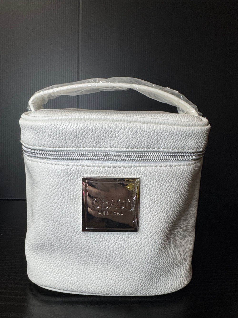 Obagi Makeup Bag in White w/chrome